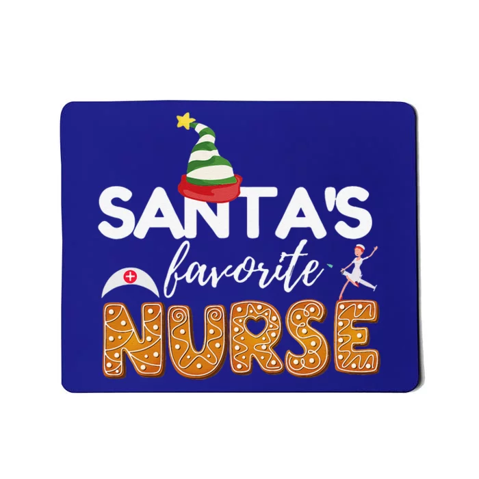 Funny RN LVN LPN T Nurse Christmas T Santas Favorite Nurse Mousepad