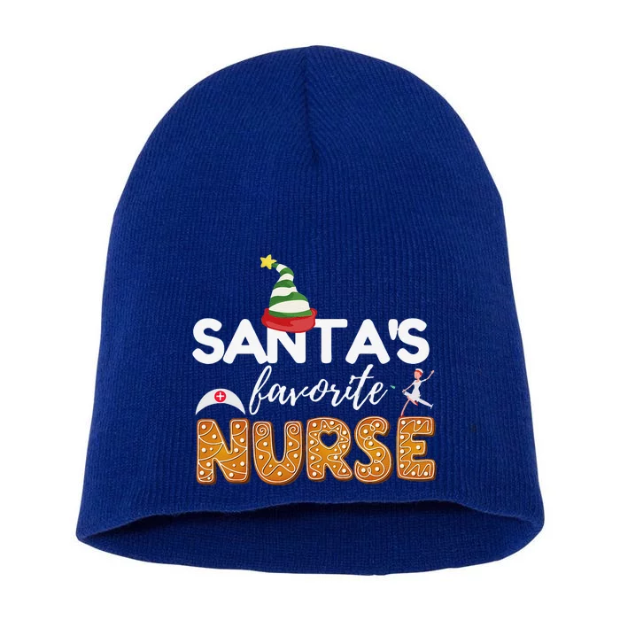 Funny RN LVN LPN T Nurse Christmas T Santas Favorite Nurse Short Acrylic Beanie