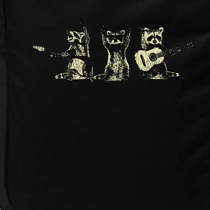 Funny Raccoon Music Band Electric Acoustic Guitar Racoons Impact Tech Backpack