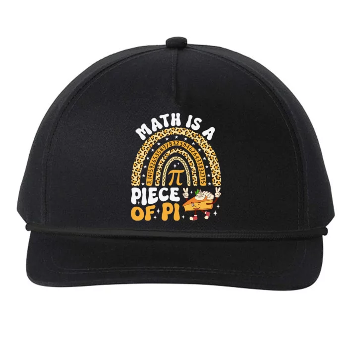 Funny Rainbow Math Is A Piece Of Pi Teacher Pi Day 3.14 Pie Snapback Five-Panel Rope Hat