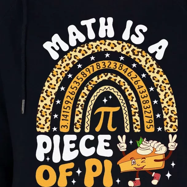 Funny Rainbow Math Is A Piece Of Pi Teacher Pi Day 3.14 Pie Womens Funnel Neck Pullover Hood