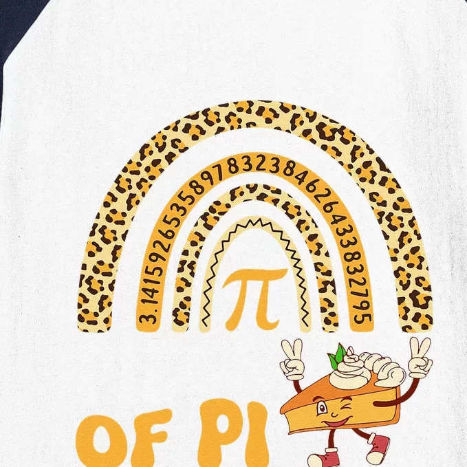 Funny Rainbow Math Is A Piece Of Pi Teacher Pi Day 3.14 Pie Baseball Sleeve Shirt