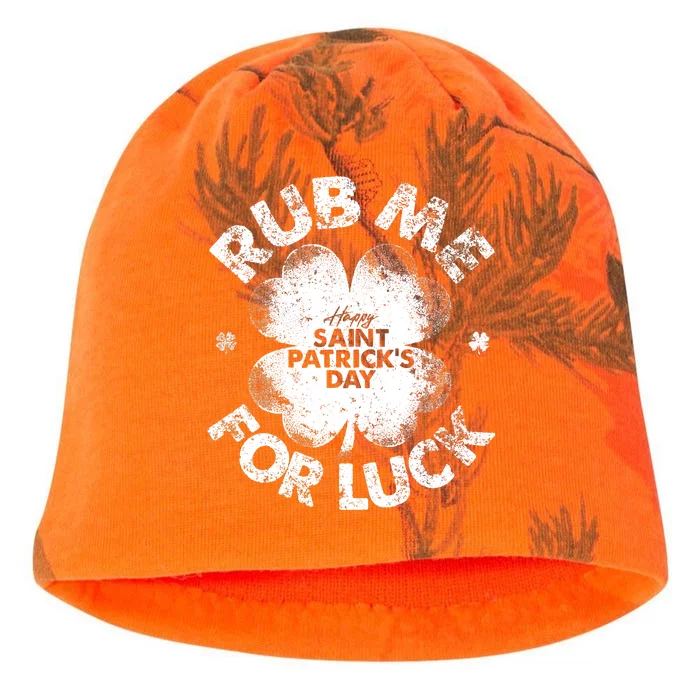 Funny Rub Me For Luck Funny St Patrick's Day Kati - Camo Knit Beanie