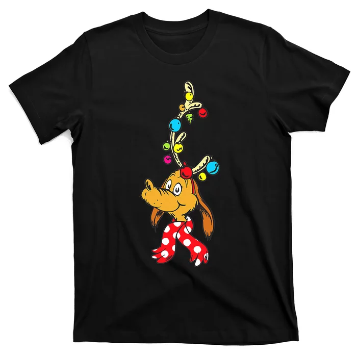 Funny Reindeer Max Dog Christmas T-Shirt