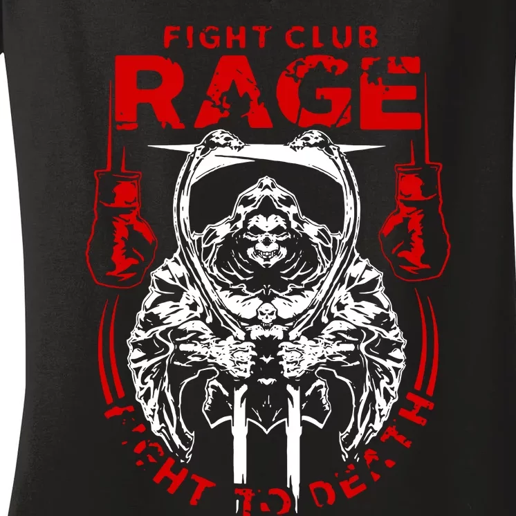 Fight Rage Mma Mixed Martial Arts Muay Thai Women's V-Neck T-Shirt