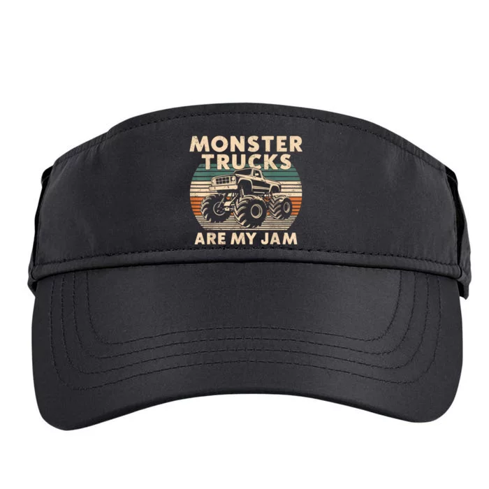 Funny Retro Monster Trucks Are My Jam Gift Adult Drive Performance Visor