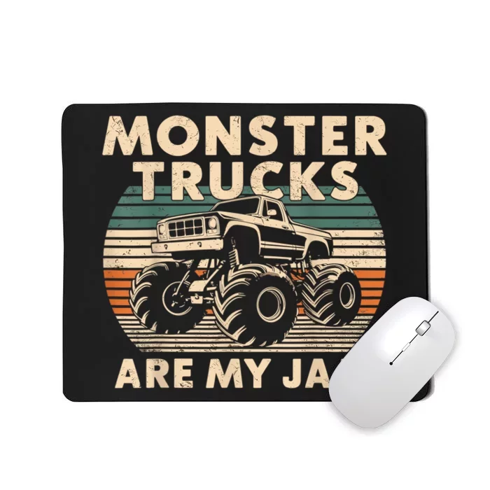 Funny Retro Monster Trucks Are My Jam Gift Mousepad