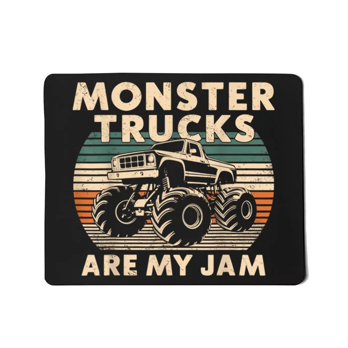 Funny Retro Monster Trucks Are My Jam Gift Mousepad