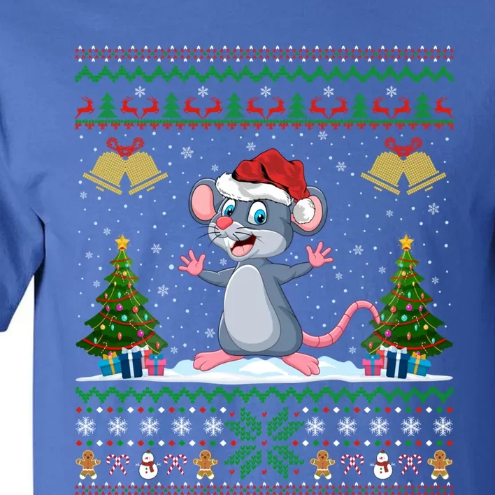 Funny Rat Mouse Xmas Gift Santa Hat Ugly Mouse Christmas Gift Tall T-Shirt