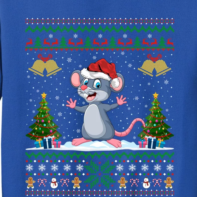 Funny Rat Mouse Xmas Gift Santa Hat Ugly Mouse Christmas Gift Tall Sweatshirt