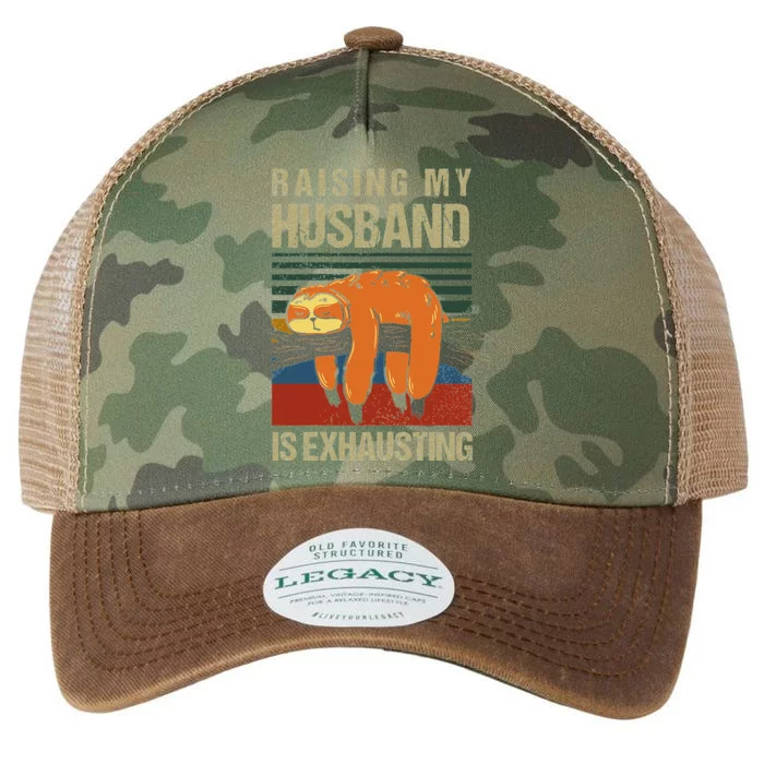 Funny Raising My Husband Is Exhausting Legacy Tie Dye Trucker Hat