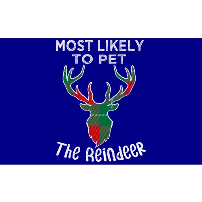 Funny Reindeer Most Likely To Pet The Reindeer Christmas Gift Bumper Sticker