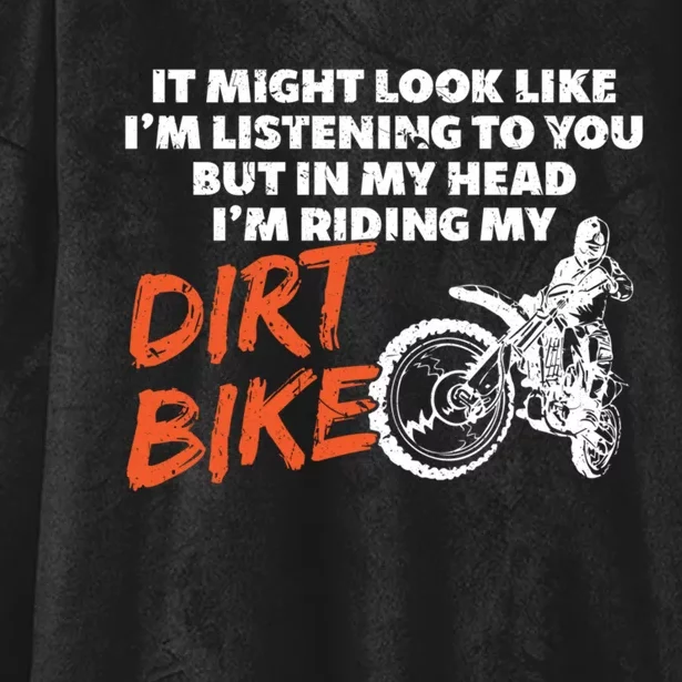 Funny Riding My Dirt Bike Hoodie Hooded Wearable Blanket