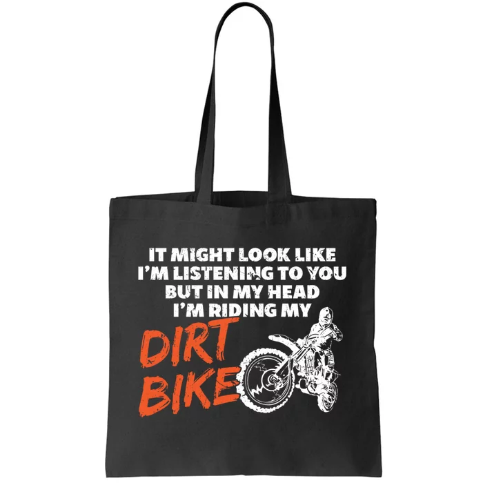 Funny Riding My Dirt Bike Hoodie Tote Bag