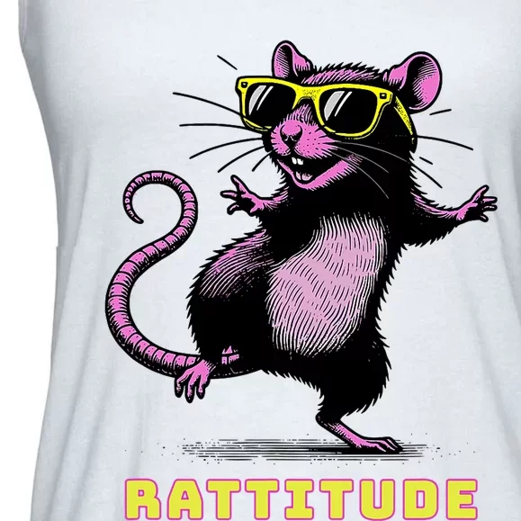 Funny Rat Meme Rattitude Rat Sunglasses Dancing Ladies Essential Flowy Tank