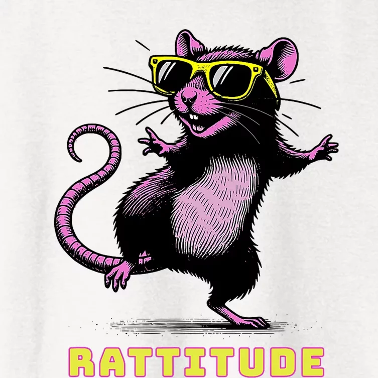 Funny Rat Meme Rattitude Rat Sunglasses Dancing Women's Crop Top Tee