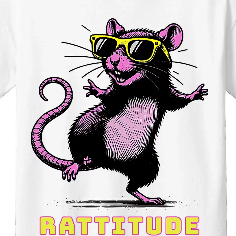 Funny Rat Meme Rattitude Rat Sunglasses Dancing Kids T-Shirt