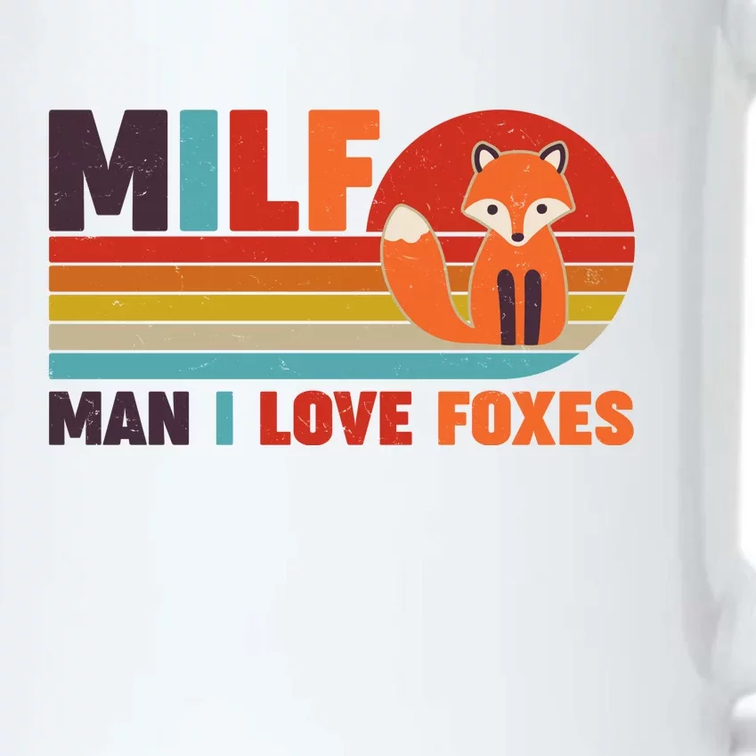 Funny Retro MILF Man I Love Foxes Black Color Changing Mug