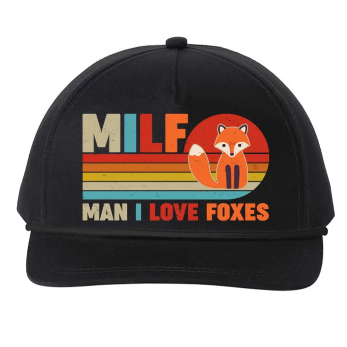 Funny Retro MILF Man I Love Foxes Snapback Five-Panel Rope Hat