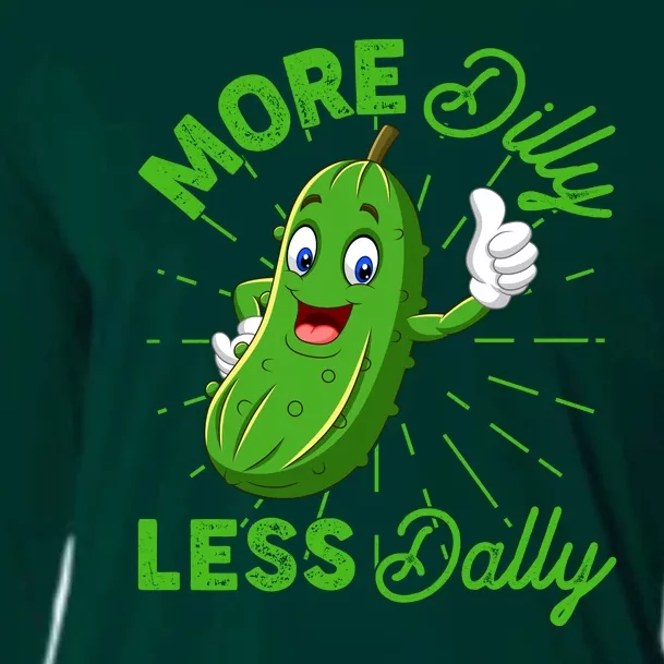 Funny Retro More Dilly Less Dally Pickle Cooling Performance Long Sleeve Crew