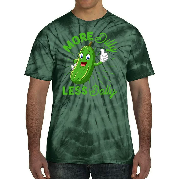 Funny Retro More Dilly Less Dally Pickle Tie-Dye T-Shirt