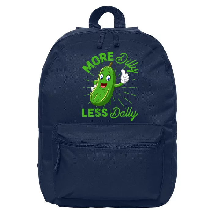 Funny Retro More Dilly Less Dally Pickle 16 in Basic Backpack