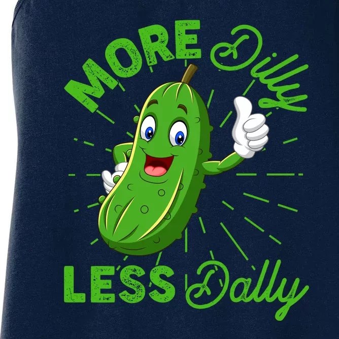 Funny Retro More Dilly Less Dally Pickle Women's Racerback Tank