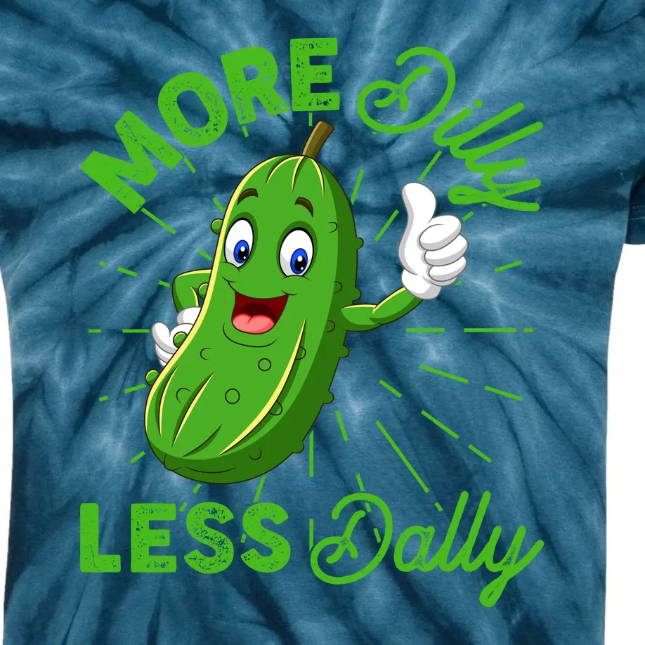 Funny Retro More Dilly Less Dally Pickle Kids Tie-Dye T-Shirt