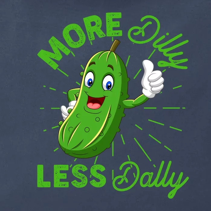 Funny Retro More Dilly Less Dally Pickle Zip Tote Bag