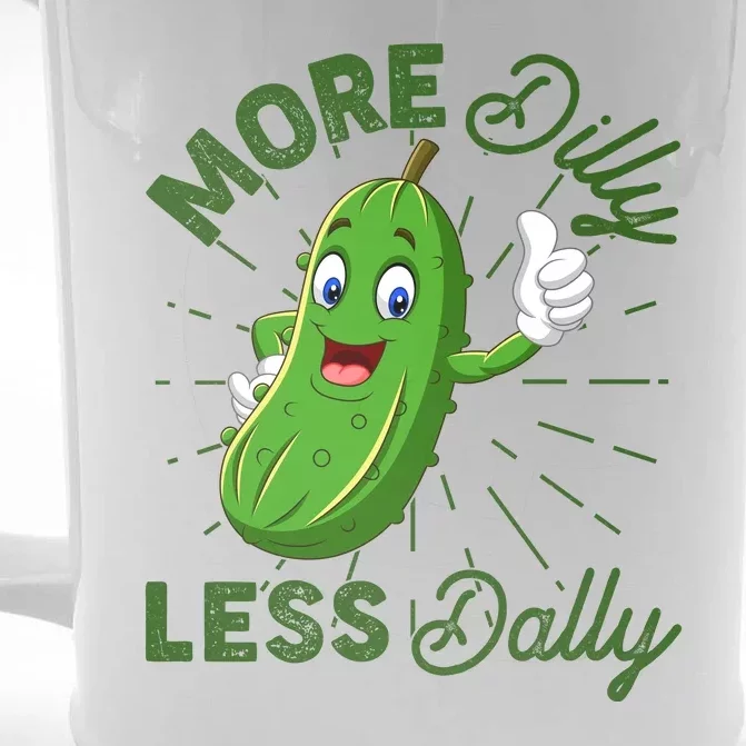 Funny Retro More Dilly Less Dally Pickle Front & Back Beer Stein