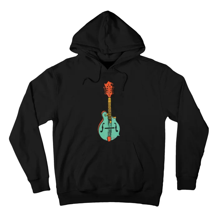 Funky Retro Mandolin Minimalist String Instrument Graphic Hoodie