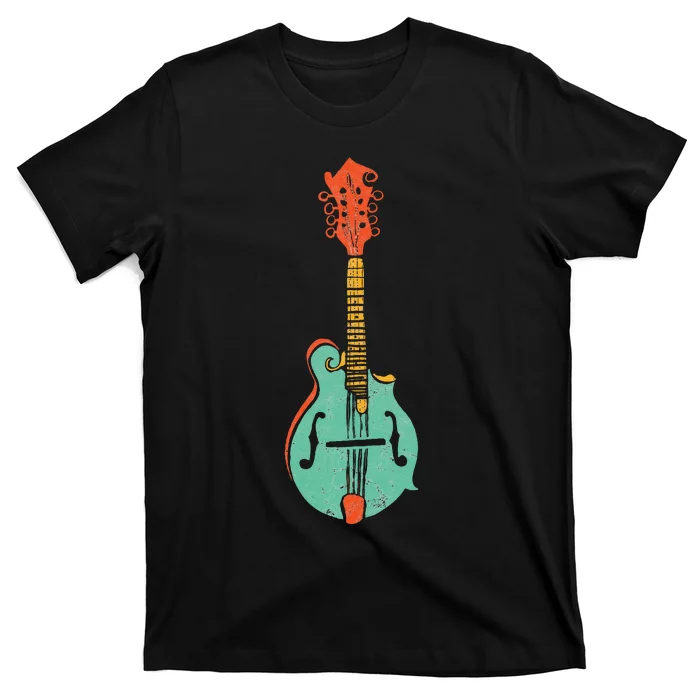 Funky Retro Mandolin Minimalist String Instrument Graphic T-Shirt