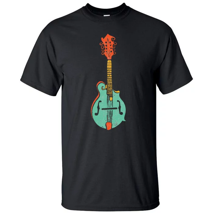 Funky Retro Mandolin Minimalist String Instrument Graphic Tall T-Shirt