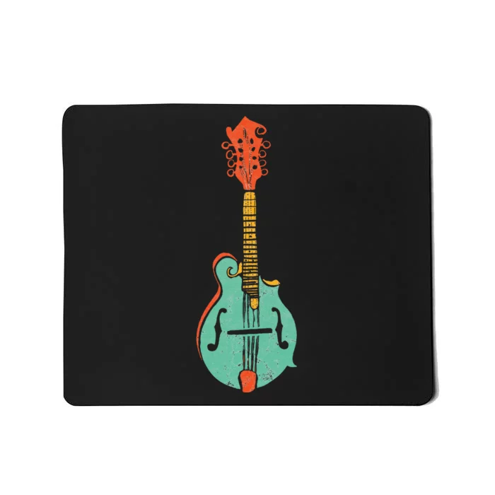 Funky Retro Mandolin Minimalist String Instrument Graphic Mousepad