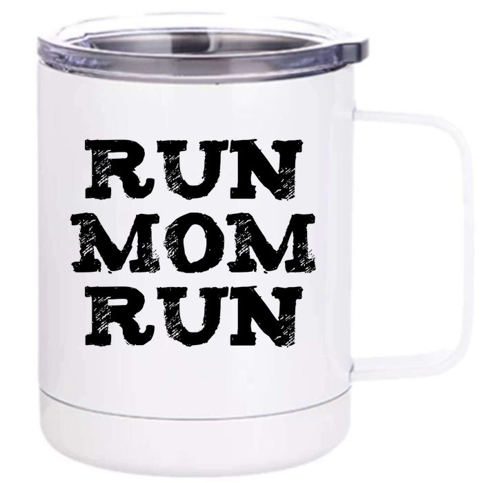 Funny Run Mom Marathon 5k Family Race Day Gift Meaningful Gift Front & Back 12oz Stainless Steel Tumbler Cup