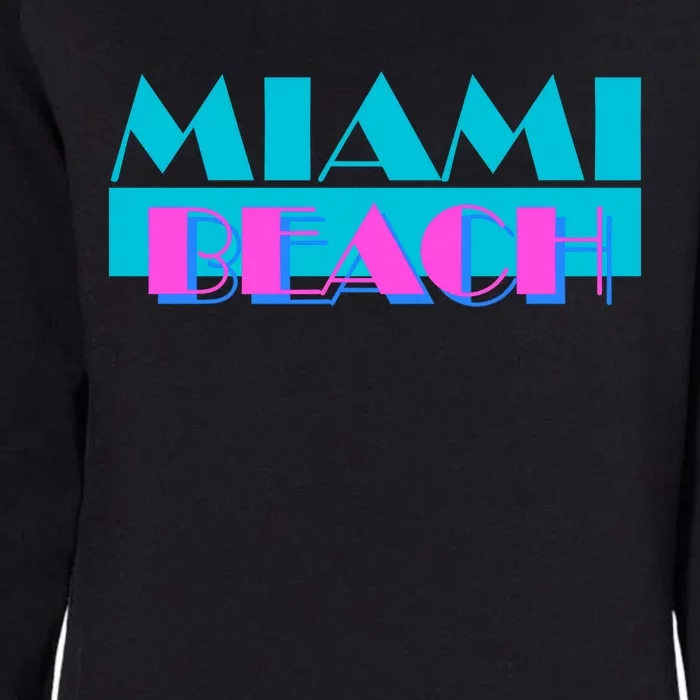 Funny Retro Miami Beach Logo Womens California Wash Sweatshirt