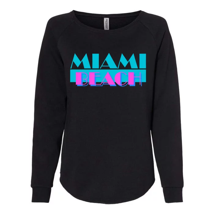 Funny Retro Miami Beach Logo Womens California Wash Sweatshirt