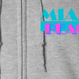 Funny Retro Miami Beach Logo Full Zip Hoodie