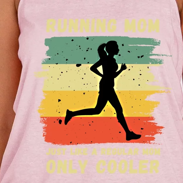 Funny Running Mom Marathon Runner Coach Marathoner Gift Women's Knotted Racerback Tank