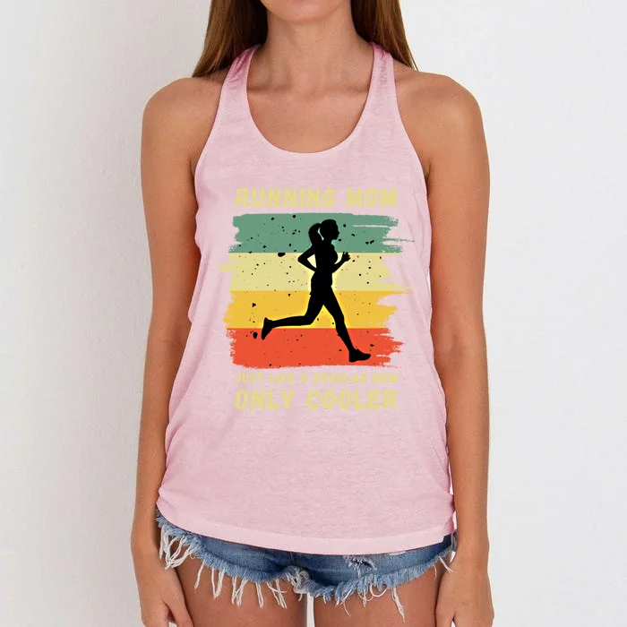 Funny Running Mom Marathon Runner Coach Marathoner Gift Women's Knotted Racerback Tank