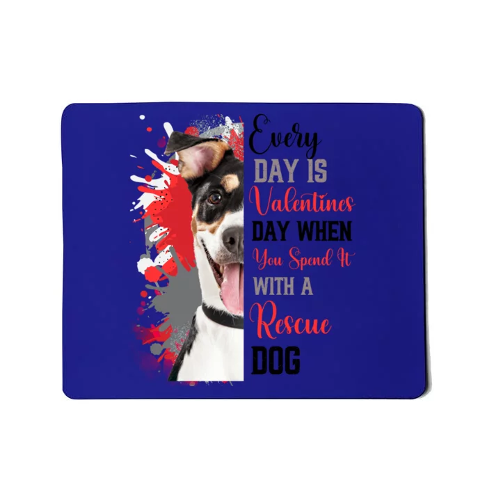 Funny Rescue Mom Happy Valentines Day Fun Dog Cross Breed Gift Mousepad