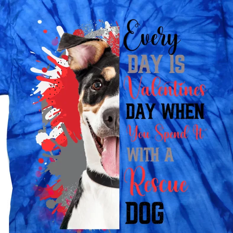 Funny Rescue Mom Happy Valentines Day Fun Dog Cross Breed Gift Tie-Dye T-Shirt