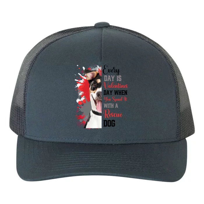 Funny Rescue Mom Happy Valentines Day Fun Dog Cross Breed Gift Yupoong Adult 5-Panel Trucker Hat