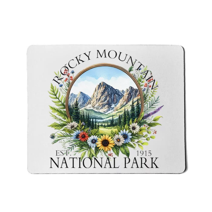 Floral Rocky Mountain National Park Hiking Camping Outdoor Mousepad