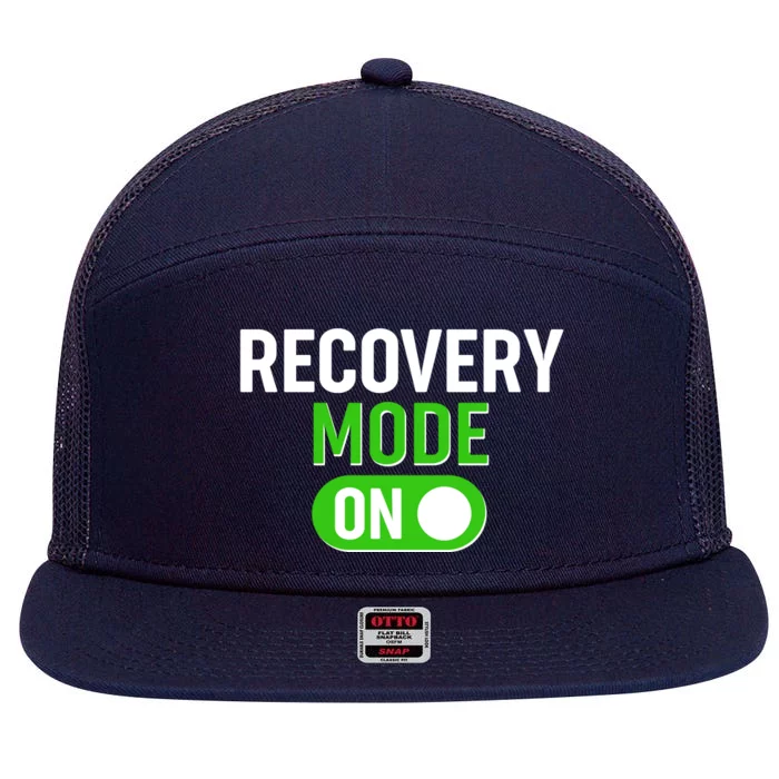 Funny Recovery Mode On 7 Panel Mesh Trucker Snapback Hat