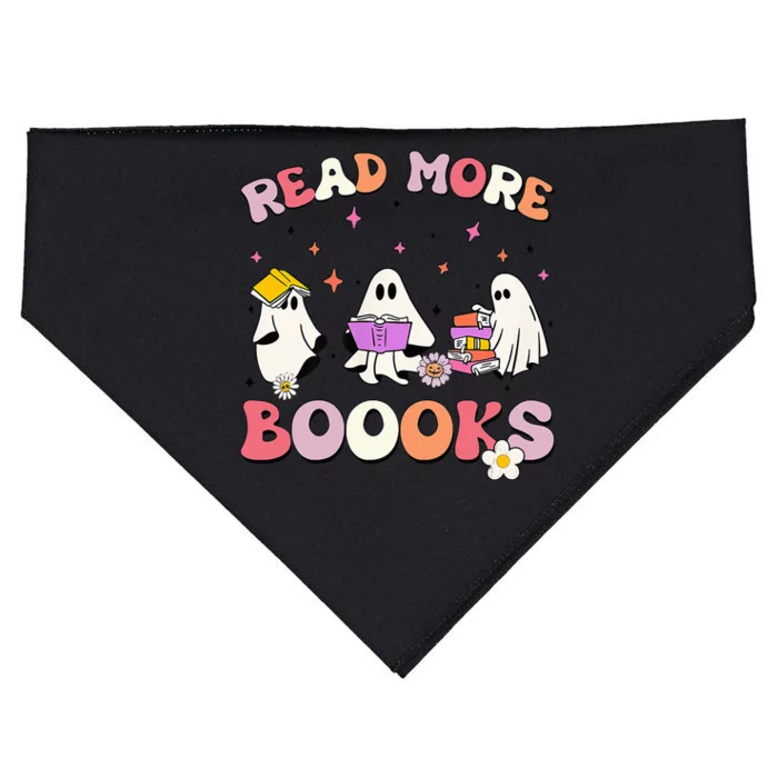 Funny Read More Books Halloween Ghost Teacher Book Lovers USA-Made Doggie Bandana