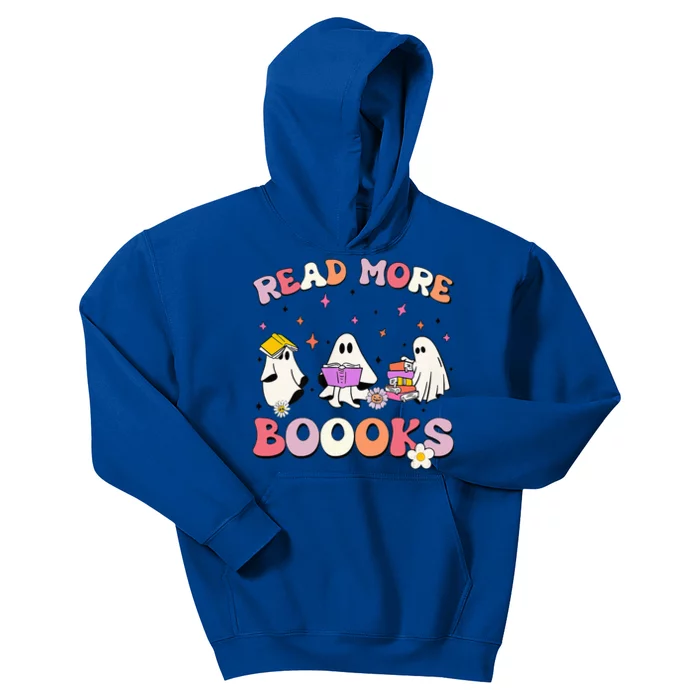 Funny Read More Books Halloween Ghost Teacher Book Lovers Kids Hoodie