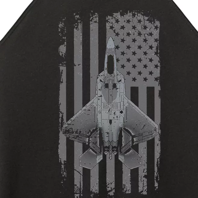 F22 Raptor Military Pilot Women’s Perfect Tri Rocker Tank