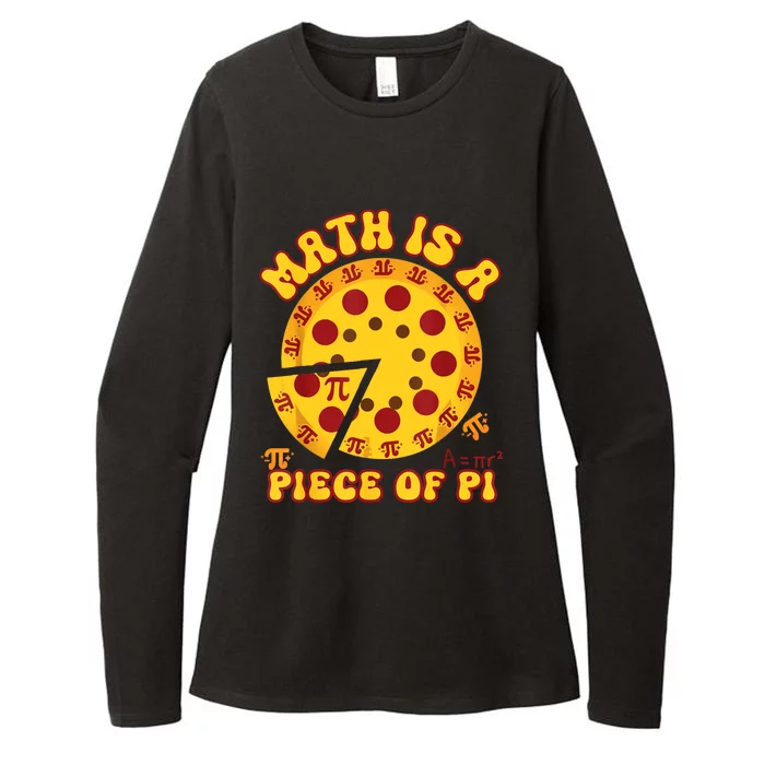 Funny Retro Math Is A Piece Of Pi Teacher Pi Day 3.14 Pie Womens CVC Long Sleeve Shirt