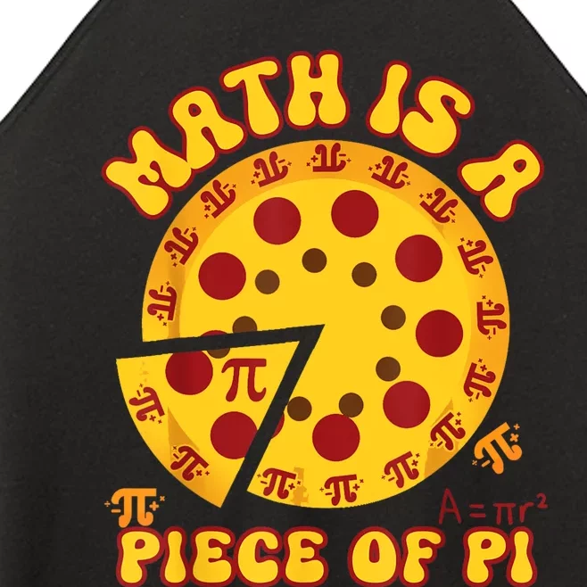 Funny Retro Math Is A Piece Of Pi Teacher Pi Day 3.14 Pie Women’s Perfect Tri Rocker Tank